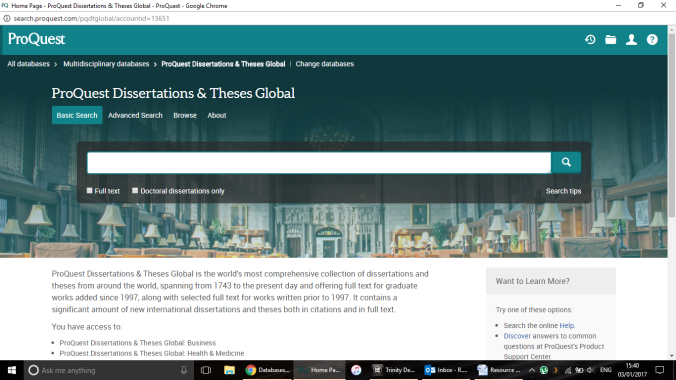 Dissertations and thesis database